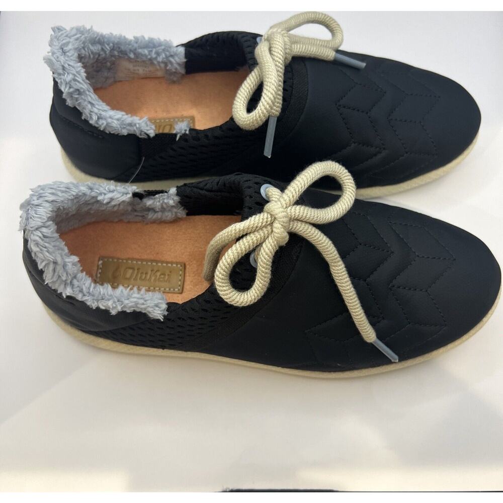 OLUKAI Mahiki Black / Black Slip On Shoes Slipper Women’s Sz8 New - Picture 3 of 9